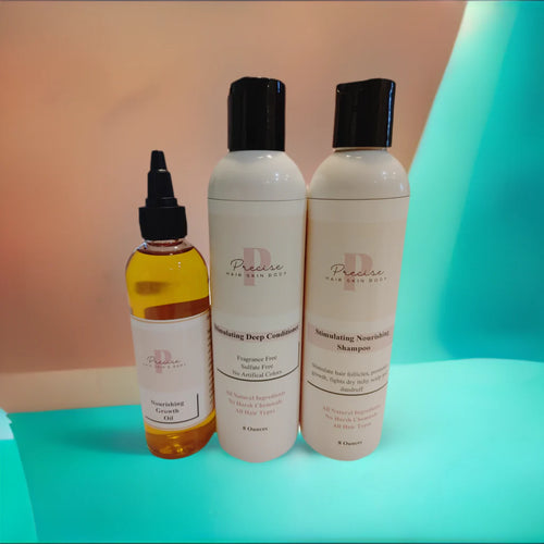 Stimulating Shampoo Conditioner Growth Balm and Hair Oil Combo