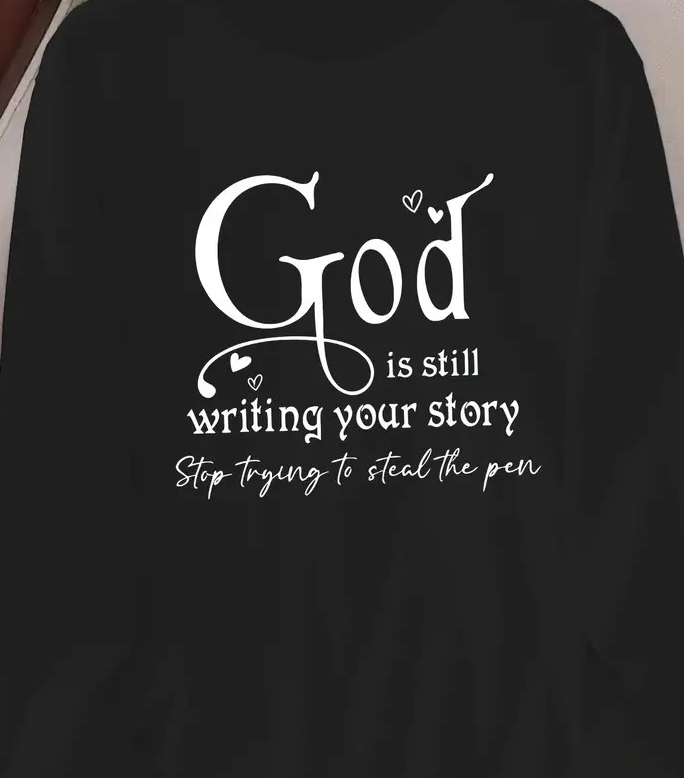 T-Shirt Long Sleeve - God Is Still Writing Your Story - Black (XXL)