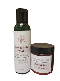 Sea Moss + Oats Face & Body Wash and Cream Combo