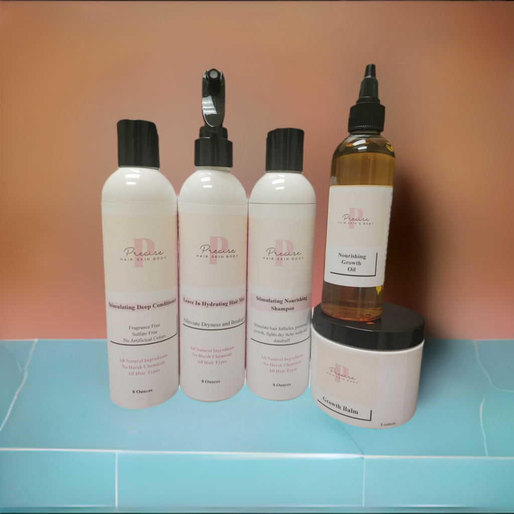 Stimulating Shampoo, Conditioner, Hair Mist, Oil, Balm and Cream Combo